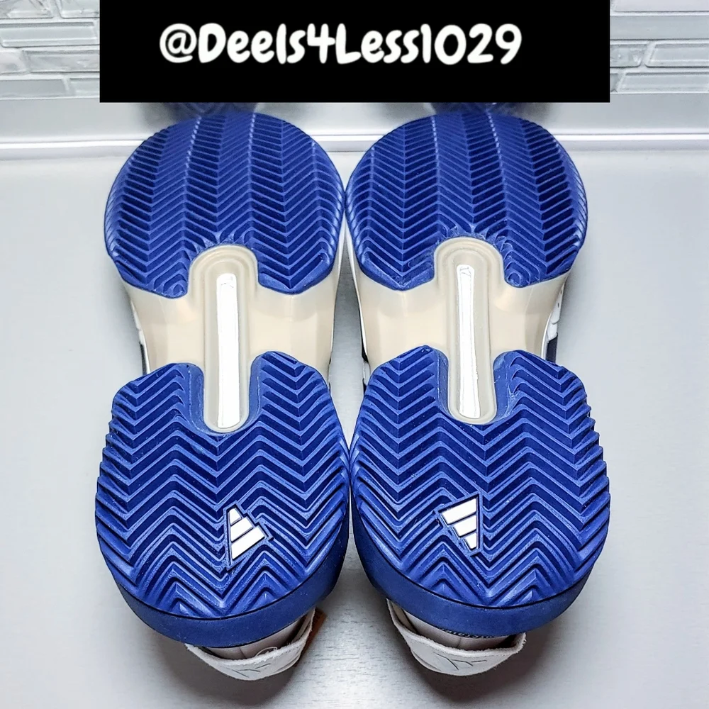 Adidas Ubersonic 5 Tennis Pickleball Mens Size 9 White Blue Silver